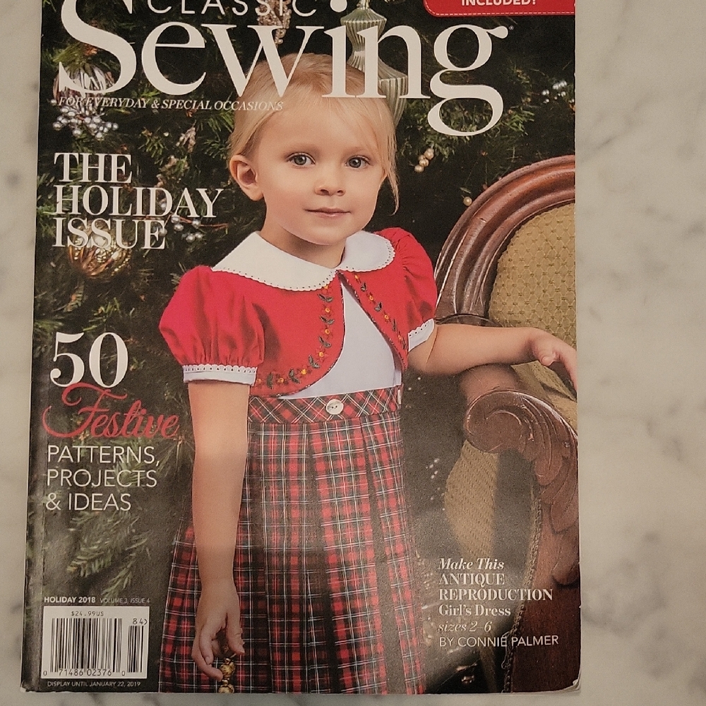 Classic Sewing Holiday Issue Magazine 2018 Uncut Pattern